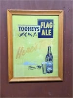 Framed Original Tooheys Flag Ale Advertise Board