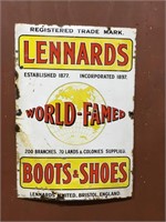 Large Lennards Boots & Shoes Enamel Sign