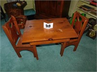 CHILDS TABLE & (2) CHAIRS