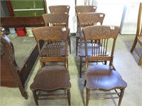 6 Diningroom Pressed Back Chairs