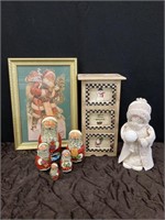 Santa Nesting Dolls, Small Cabinet, Snowman,