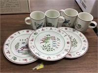 Set Of 4 The Twelve Days Of Christmas Plates And
