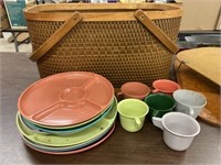 Picnic Basket With Plastic Service Ware