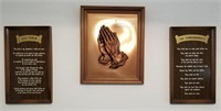 (3) Vintage Framed Religious Wall Decor