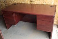 Large Wood Four Drawer Office Desk