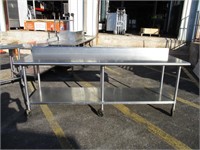 SS 96" Work Table w/ Backsplash & Casters