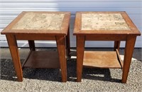 Two End Tables Approx 25" x 24" x 24" (hwd each)