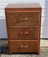Vintage Solid Wood 3 Drawer Dresser