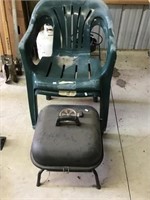 2 Plastic Chairs, Table Top Grill