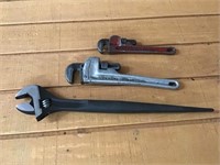 Adjustable Wrench, Aluminum Pipe Wrench