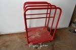 Red 4 Compartment Metal Rolling Cart