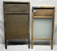 2 pcs. Antique Washboards - Glass & Metal