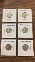 6 steel war pennies 1943