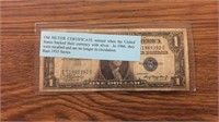 Old silver certificate dollar