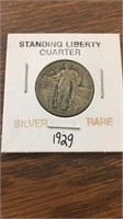 1929 rare silver Standing Liberty Quarter