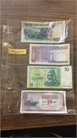 Foreign paper money collection