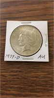 1934 D-mint AU 90% silver Peace dollar