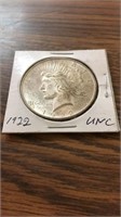 1922 uncirculated 90% silver Peace dollar