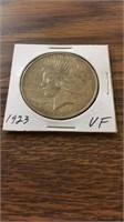 1923 VF 90% silver Peace dollar