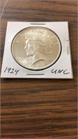 1924 uncirculated 90% silver Peace dollar