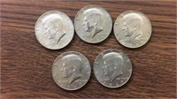 5 40% silver Kennedy half dollars: 5 1967