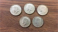 5 40% silver Kennedy half dollars: 5 1967