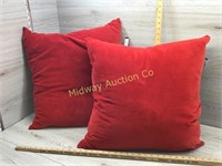 2 RED THROW PILLOWS