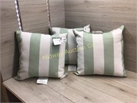3 MINT GREEN AND WHITE THROW PILLOWS