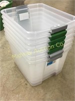 7 CLEAR TOTES WITH NO LIDS