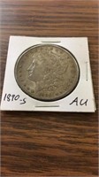 1890-S AU 90% silver Morgan dollar