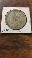 1884 90% silver Morgan dollar