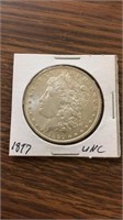 1897 uncirculated 90% silver Morgan dollar