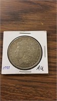1889 AU 90% silver Morgan dollar