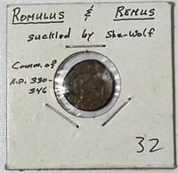 Ancient Coin Romulus & Remus AD 330-346