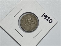1920 Cuban Coin Five Cent