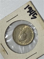 1945 US 20 Cent Coin