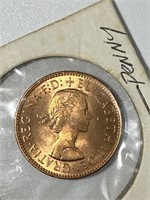 1964 England Half Penny Coin