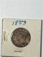 1853 US One Cent Coin