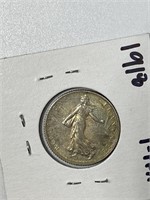 1918 One Franc Coin