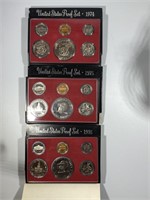 Lot of 3 US Proof Set -Coins