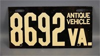 Antique Vehicle License Plate