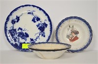 Antique Flo Blue Plate & Antique Jellie Dish