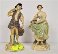 Pair of Colonial Chalk Figurines