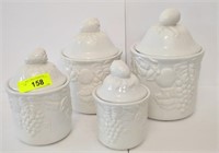 Set of 4 White Canisters