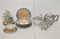 Vintage Lusterware Tea Set, Hand Painted Japan