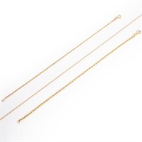 14KT YELLOW GOLD NECKLACE AND BRACELETS