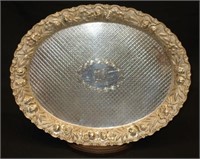 STERLING REPOUSSE OVAL TRAY