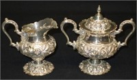 STIEFF STERLING REPOUSSE CREAM AND SUGAR (2 PIECES