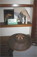 Asian Authentic Woven Hat & Artifacts
