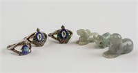 3 PC Royal Canadian Rings & 3 PC Stone Animals